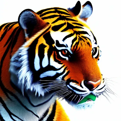 Image similar to front shot of a tiger, low poly, digital art