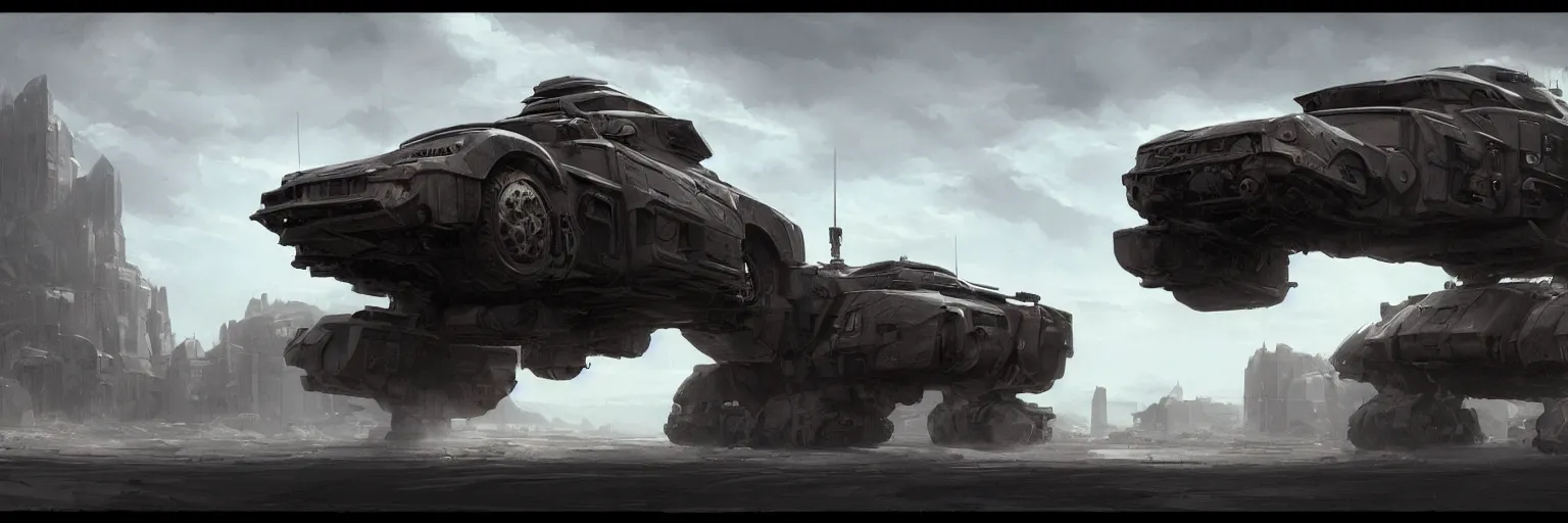 Image similar to car design, armored scifi vehicle, dramatic lighting, cinematic, establishing shot, extremly high detail, photo realistic, cinematic lighting, post processed, concept art, artstation, matte painting, style by eddie mendoza, raphael lacoste, alex ross