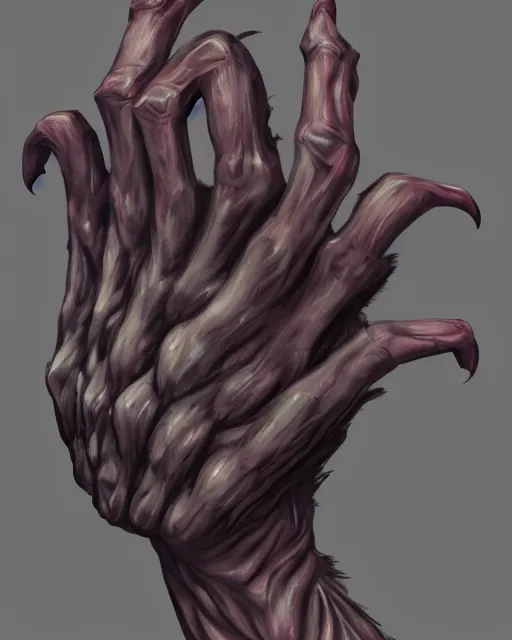 Image similar to cu of a creepy hand face creature, trending on artstation