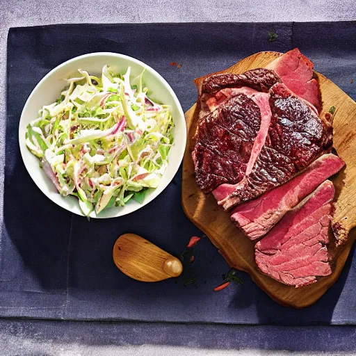 Image similar to coleslaw porterhouse steak