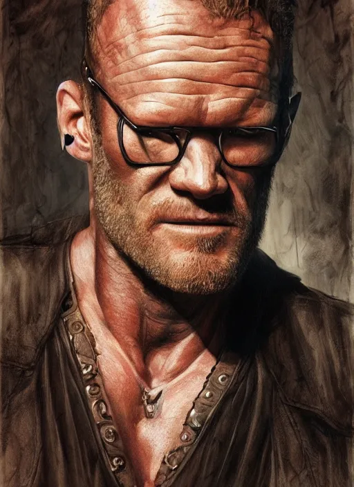 Image similar to Michael Rooker from Slither (2006), intricate, elegant, highly detailed, centered, digital painting, artstation, concept art, smooth, sharp focus, illustration, artgerm, donato giancola, Joseph Christian Leyendecker, WLOP, Artgerm