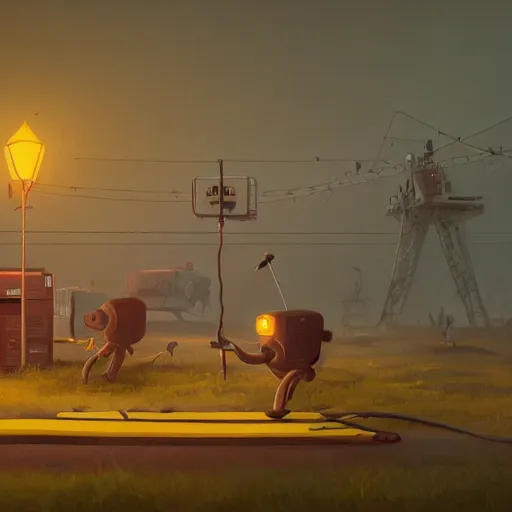 Prompt: cheese revolution, yellow flags, cedric peyravernay, simon stalenhag, cinematic, dramatic lighting, excellent composition, trending on artstation