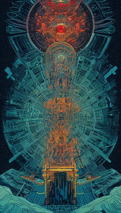 Image similar to throne of the antichrist, futurism, dan mumford, victo ngai, kilian eng, da vinci, josan gonzalez