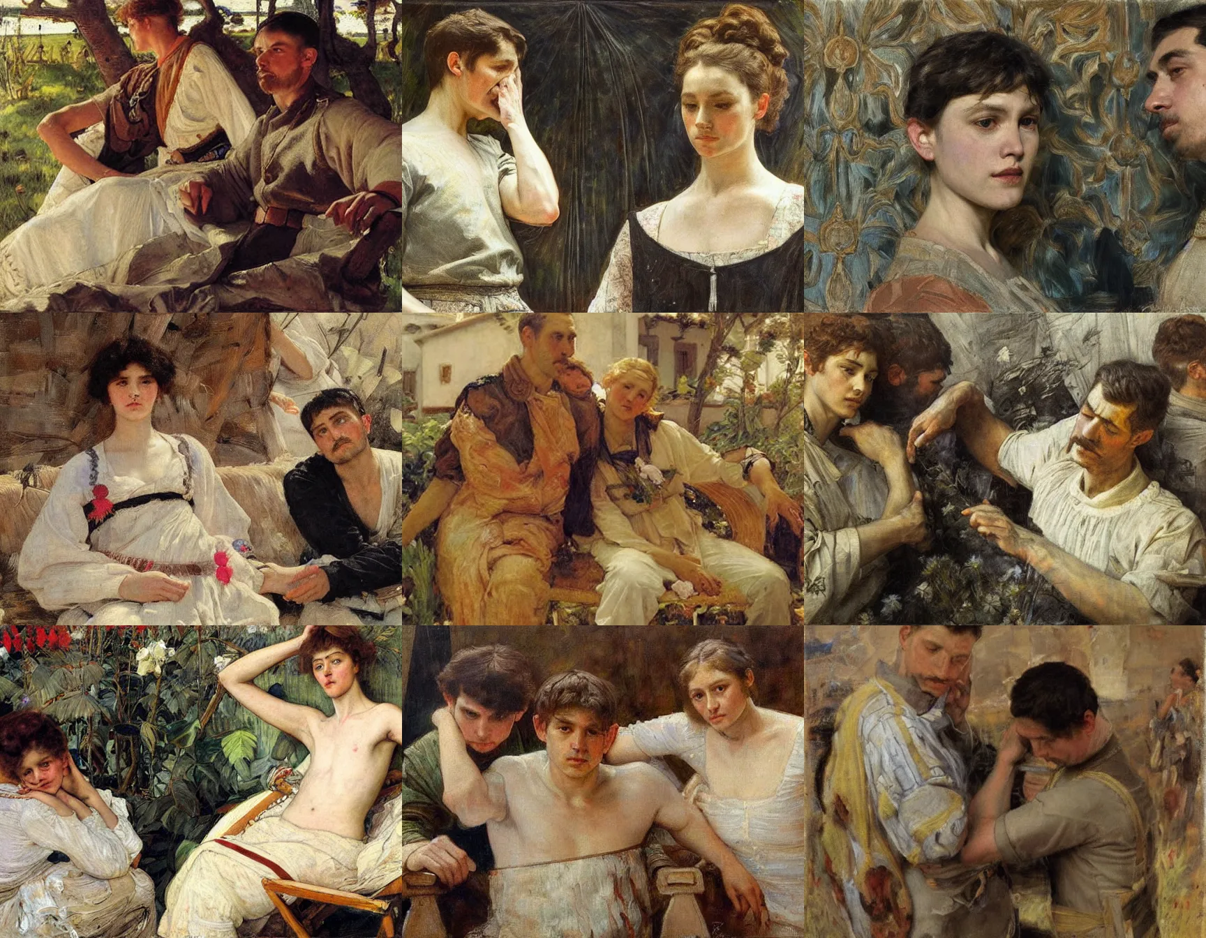 Prompt: painting by ignacio diaz olano and jacek malczewski and edgar maxence