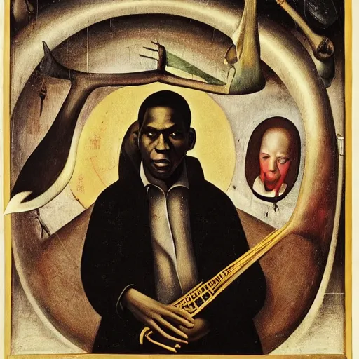 Image similar to john coltrane by hieronymus bosch