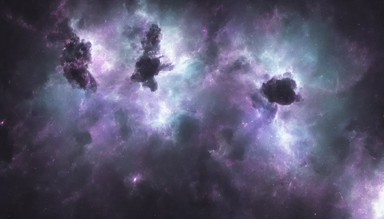 Image similar to dark space nebula, octane render