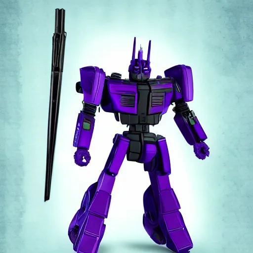 Prompt: shockwave from transformers playing genshin impact