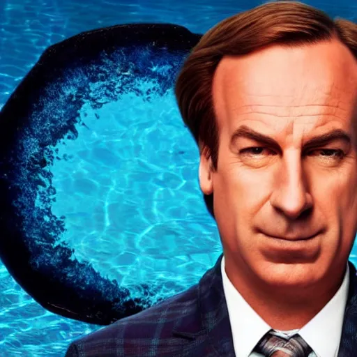 Image similar to Saul Goodman swimming in a pool of mercury