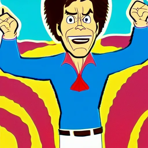 Prompt: willem dafoe in a 6 0's hanna barbera adventure show cartoon, limited animation, in the style of stephen destefano and jackson publick - h 7 6 8