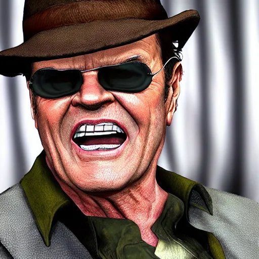 Image similar to jack nicholson in the style of gta 5