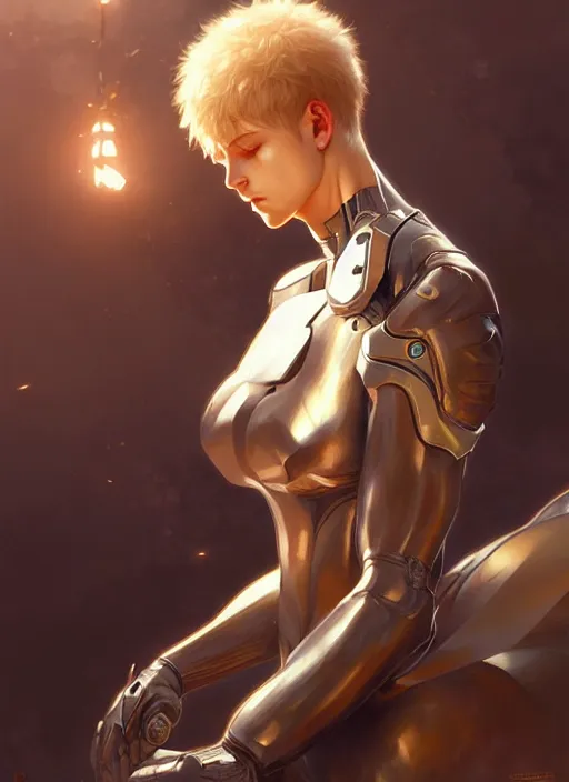 Image similar to ultra realistic illustration, handsome genos. intricate, elegant, highly detailed, digital painting, artstation, concept art, smooth, sharp focus, illustration, art by artgerm and greg rutkowski and alphonse mucha and wlop