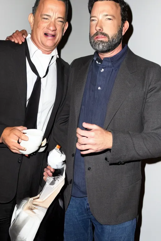 Prompt: tom hanks hanging out with ben affleck