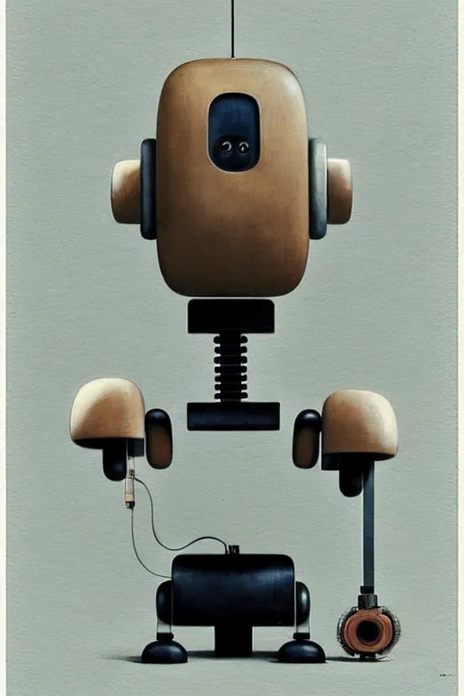 Image similar to (((((2050s Naoto Fukasawa + Ingo Maurer + Dieter Rams + Charles Eames robot . muted colors.))))) by Jean-Baptiste Monge !!!!!!!!!!!!!!!!!!!!!!!!!!!