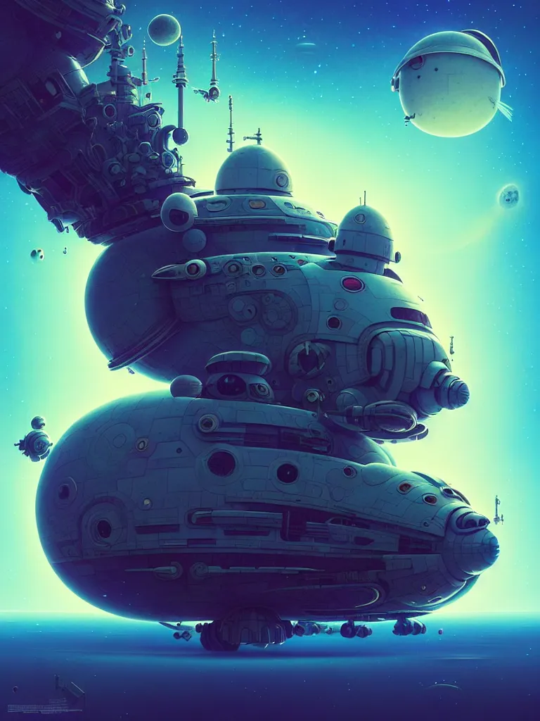 Prompt: space ship, moody, fluffy, ::alejandro jodorowsky, studio ghibli, beeple and James Gilleard and Justin Gerard :: ornate, dynamic, particulate, intricate, elegant, highly detailed, centered, artstation, smooth, sharp focus, octane render, 3d