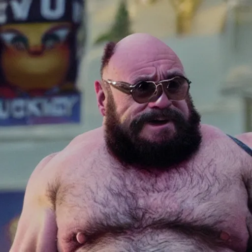 Prompt: Danny Devito staring as Zangief in the Street Fighter 2024 movie