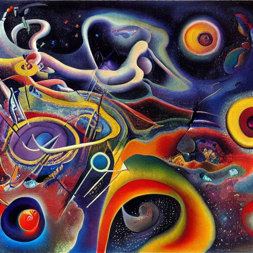 Prompt: A hd surrealism landscape of swirling galaxy starry sculptures by dali and kandinsky, ultra detailed, ultra realistic, 8k