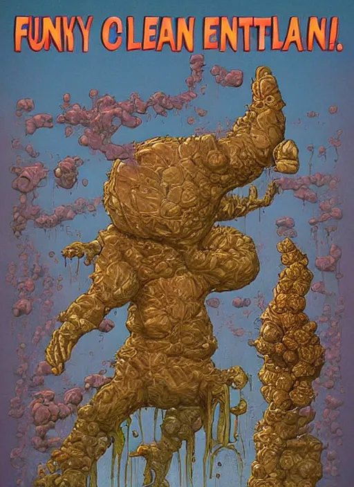 Image similar to funny poster artwork by Michael Whelan, clean