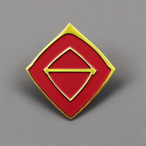 Prompt: a diamond enamel pin fire station, smooth curves