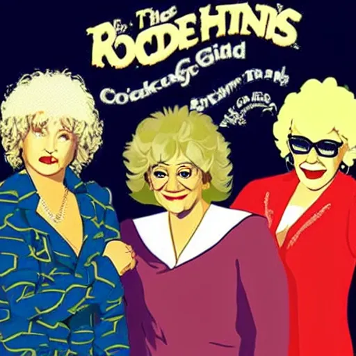 Prompt: The Golden Girls in a rockband