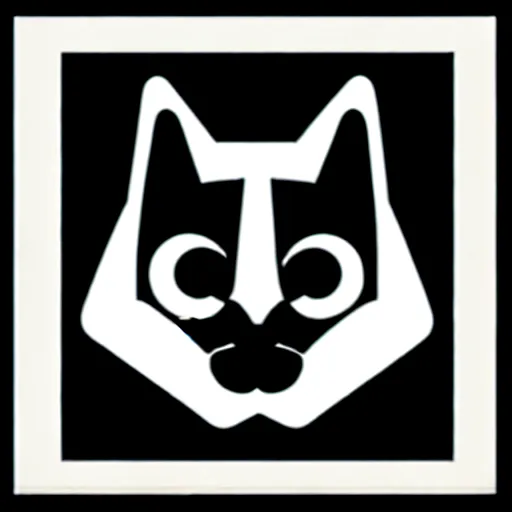 Prompt: minimal geometric cat logo by karl gerstner, monochrome, centered