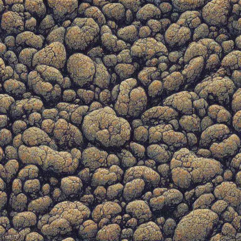 Image similar to seamless rock pattern, very detailed painting by beksinski