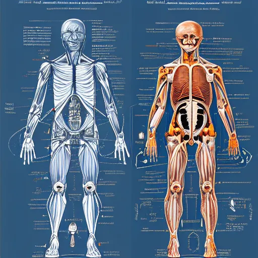 Image similar to anatomy of a astronaut, da vinci notes, ultradetailed, anatomy study, artstation