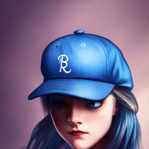 Prompt: a blue baseball cap, artstation, Fashion, Grim fantasy,emotional, EOS R5, f/2.5 , illustration , concept art, award winning photograph, 8k, Alphonse Mucha style, No Background