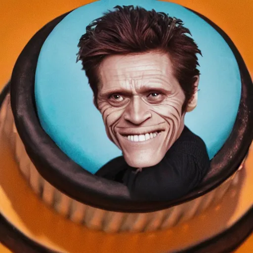 Image similar to photo of a cake in the shape of willem dafoe