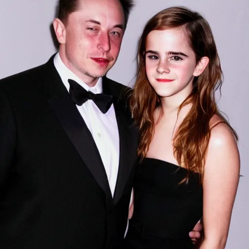 Image similar to young emma watson asking her father elon musk to go out very detailed