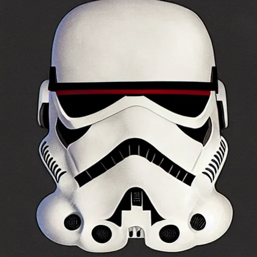 Image similar to ryan church concept art sketch star wars zombie storm trooper character reference sheet cracked helmet damaged armor exposed mouth