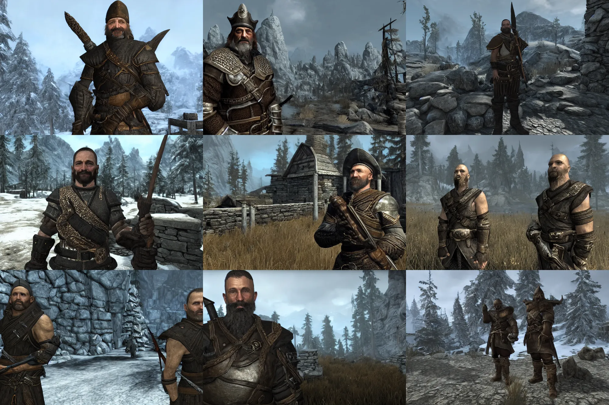 Prompt: still image ofcolonel jack o'neill as a whiterun guard in skyrim, unreal engine