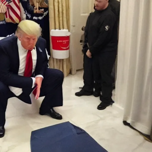 Prompt: donald trump peeing