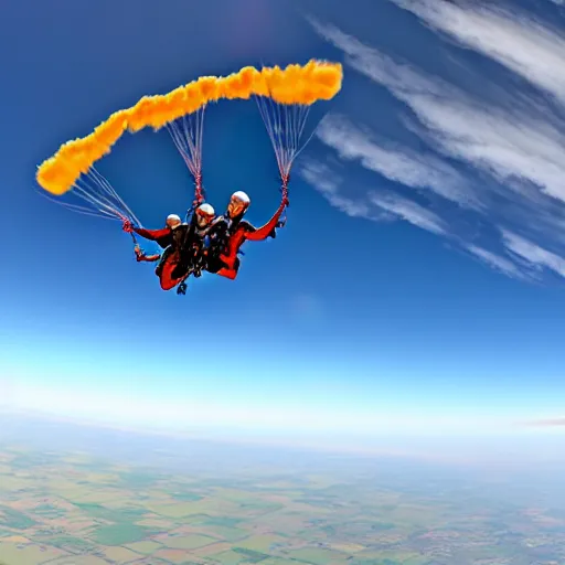 Image similar to a mule skydiving