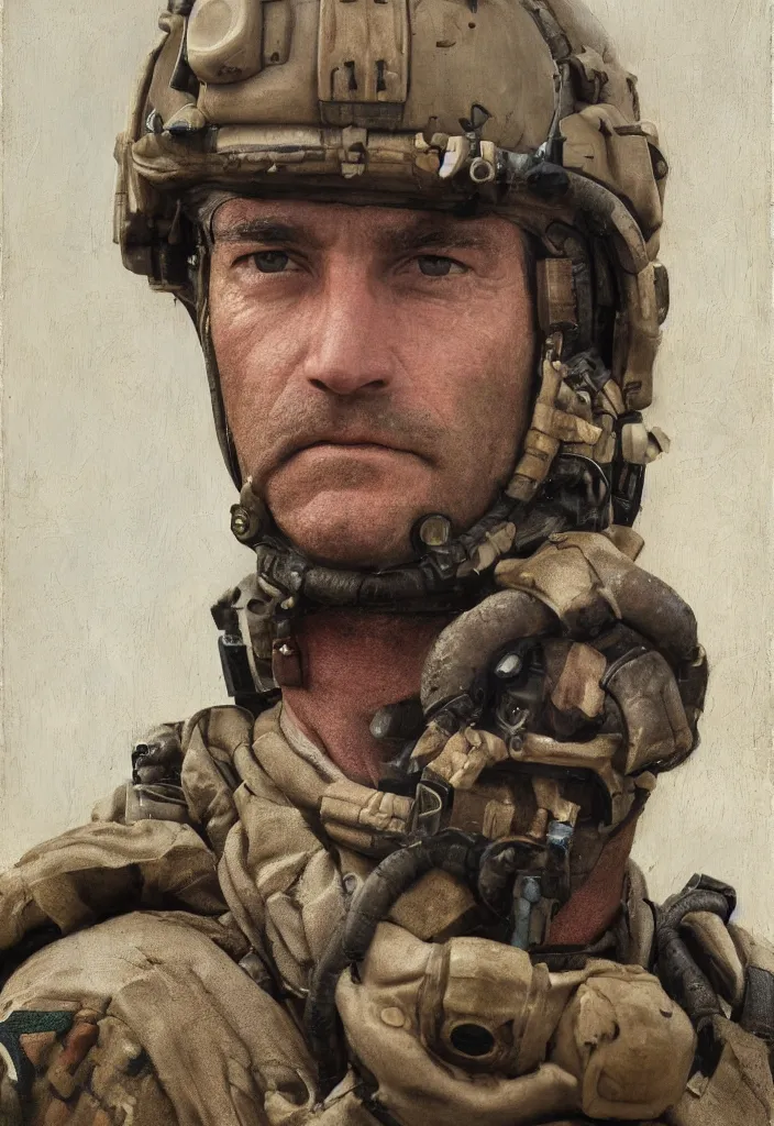 Image similar to navy seal painted by christian tagliavini. face portrait. highly detailed. depth of field. high definition. 8 k. photography