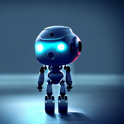 Image similar to a cute little robot. super realistic 8 k render of a dark hooded powerful elegant, cinematic composition