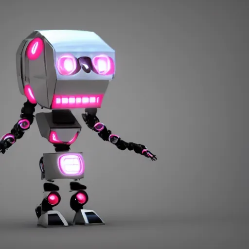 Image similar to low poly render of a cute robot