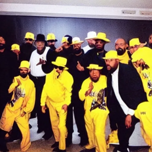 Prompt: heisenberg posing with the wu - tang clan, realistic