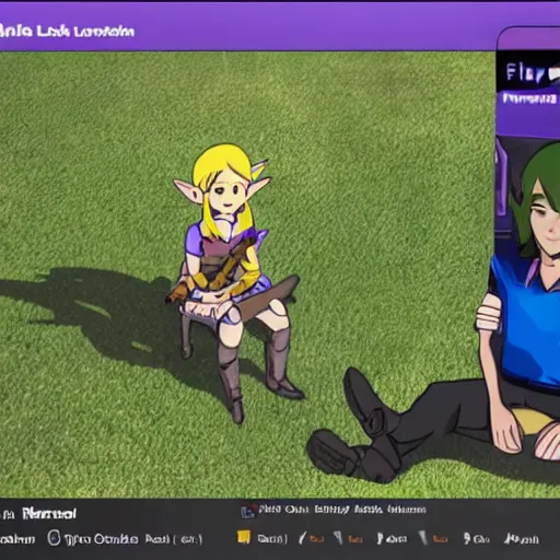 Image similar to still of link streaming on Twitch