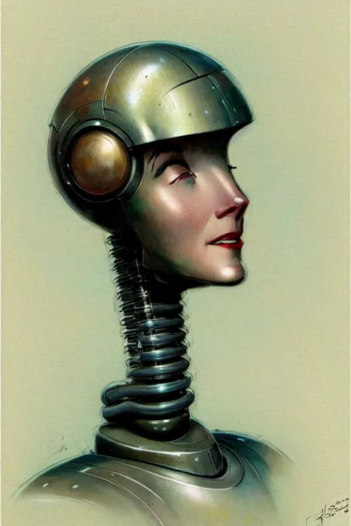 Image similar to ( ( ( ( ( 1 9 5 0 s retro future robot android head. muted colors. ) ) ) ) ) by jean - baptiste monge!!!!!!!!!!!!!!!!!!!!!!!!!!!!!!