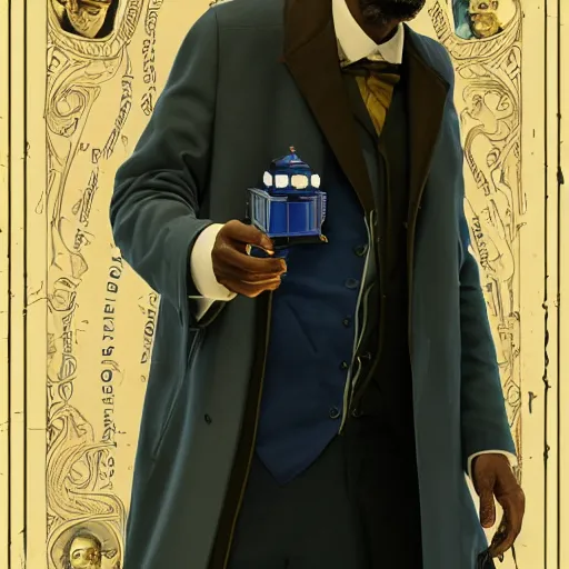 Image similar to snoop dogg as a rough dirty old man with a scruffy beard in a dark blue trenchcoat as the new doctor who, cinematic, volumetric lighting, f 8 aperture, cinematic eastman 5 3 8 4 film, photorealistic by greg rutkowski, by stanley artgerm, by alphonse mucha