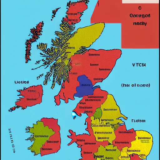 Image similar to the map of uk in 2 0 2 2 but scotland got independence make the lines right