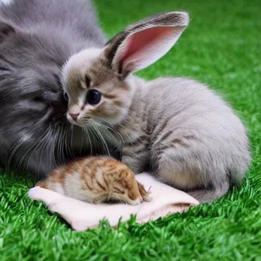 Image similar to Kitten and Bunny in therapy