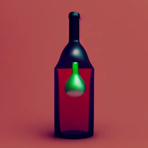 Image similar to matt lablanc inside a wine bottle body, 3 d, octane render