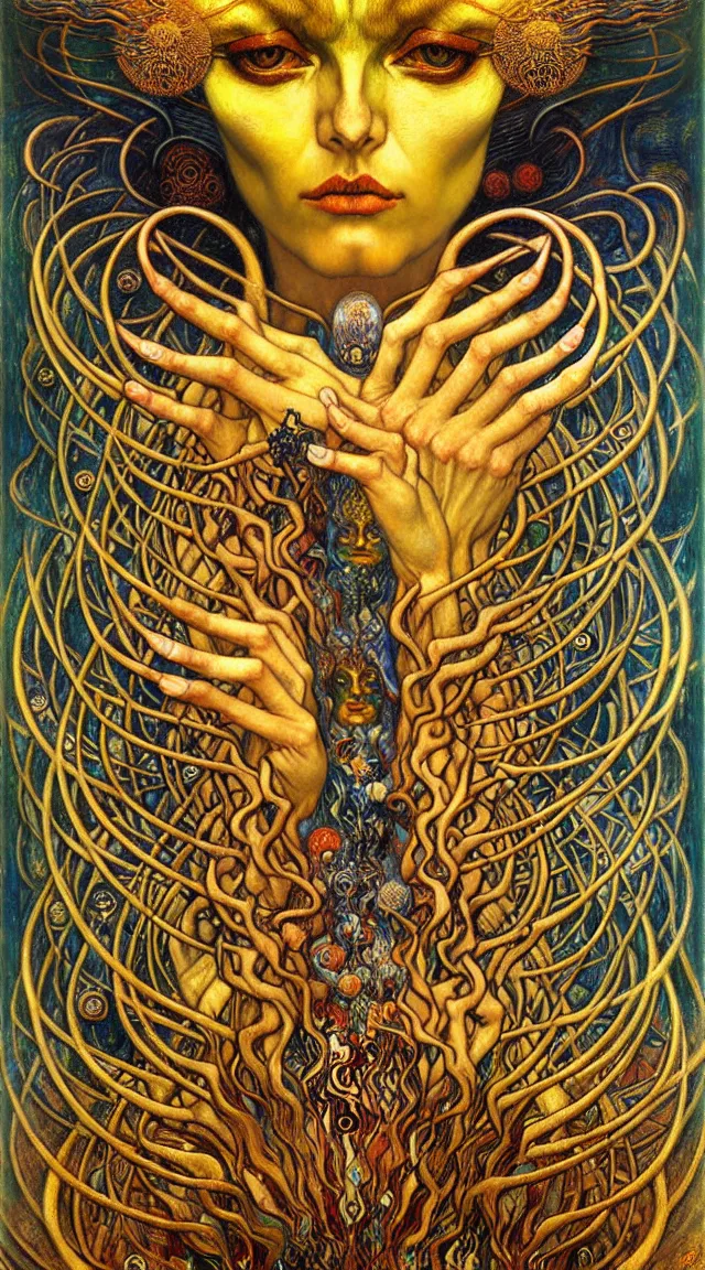 Image similar to Divine Chaos Engine by Karol Bak, Jean Delville, William Blake, Gustav Klimt, and Vincent Van Gogh, symbolist, visionary