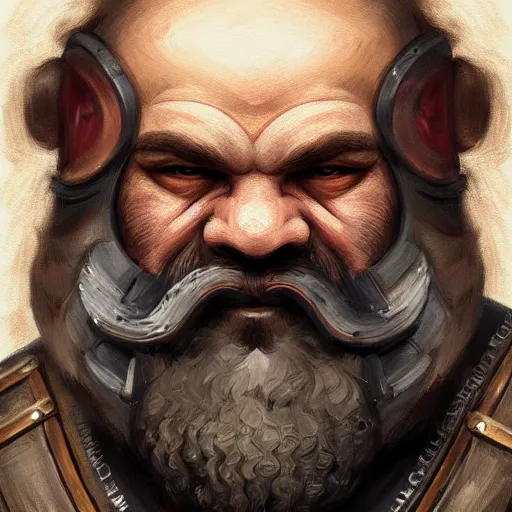 Prompt: portrait painting of a dwarven biker, sharp focus, award - winning, trending on artstation, masterpiece, highly detailed, intricate. art by merwild and ernesto irawan