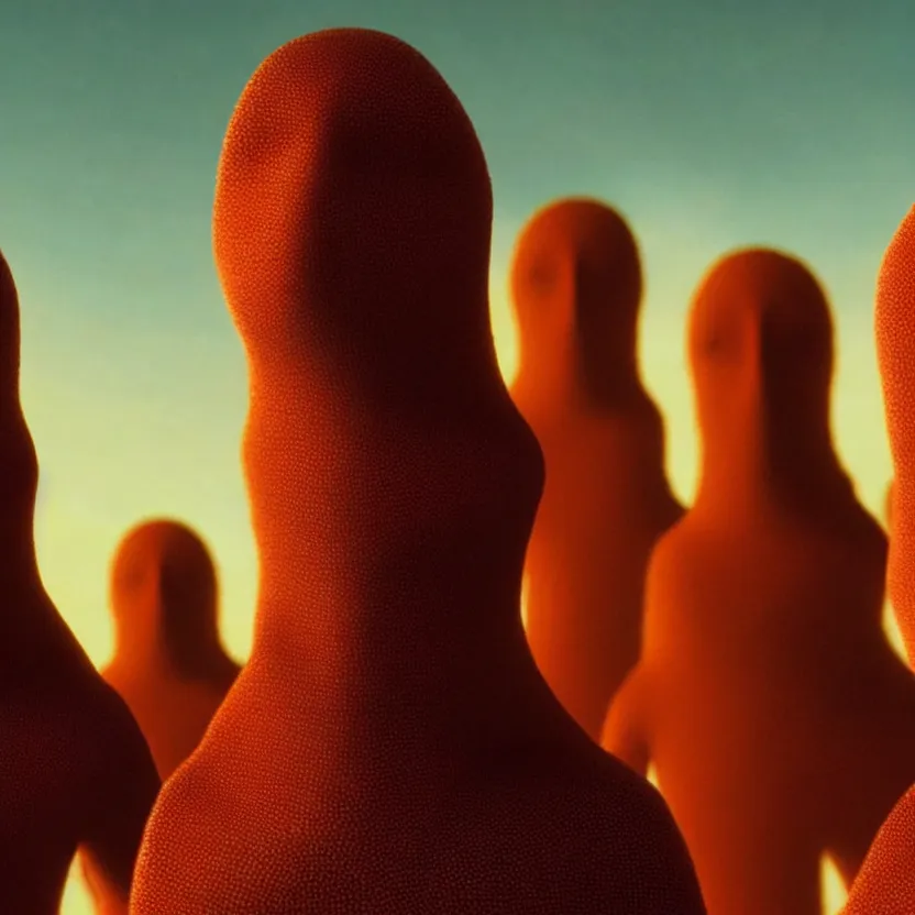 Image similar to spy kids thumb people, golden hour lighting, cinematic film still from the movie directed by denis villeneuve with art direction by wayne barlowe and salvador dali, wide lens, f 3 2
