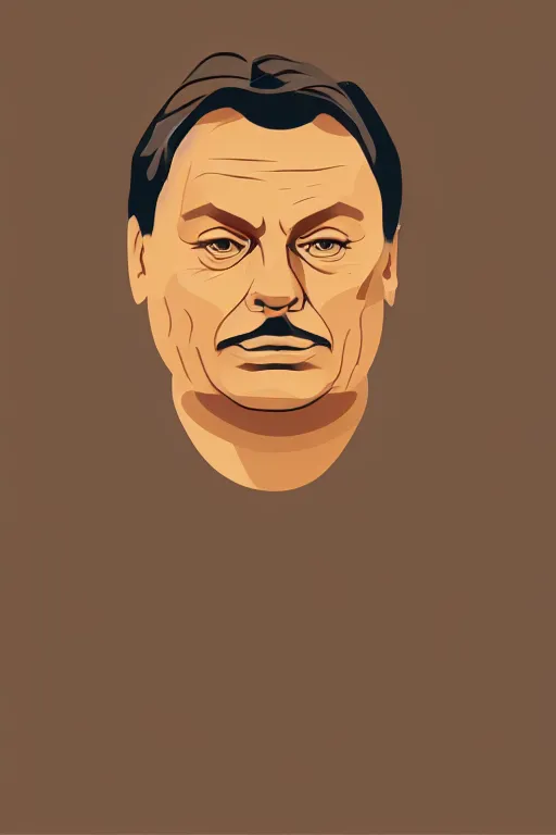 Image similar to minimalist viktor orban, illustration, vector art