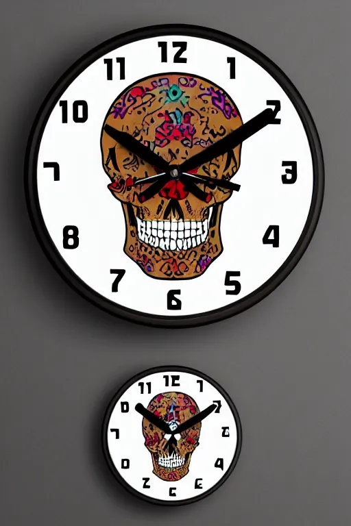 Prompt: scary skull clocks, animated in 8 bit 9 0's