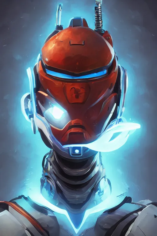 Image similar to epic mask helmet robot ninja portrait stylized as fornite style game design fanart by concept artist gervasio canda, behance hd by jesper ejsing, by rhads, makoto shinkai and lois van baarle, ilya kuvshinov, rossdraws global illumination radiating a glowing aura global illumination ray tracing hdr render in unreal engine 5