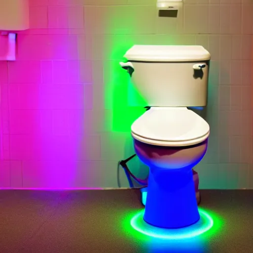 Prompt: A RGB gaming toilet made by Razer